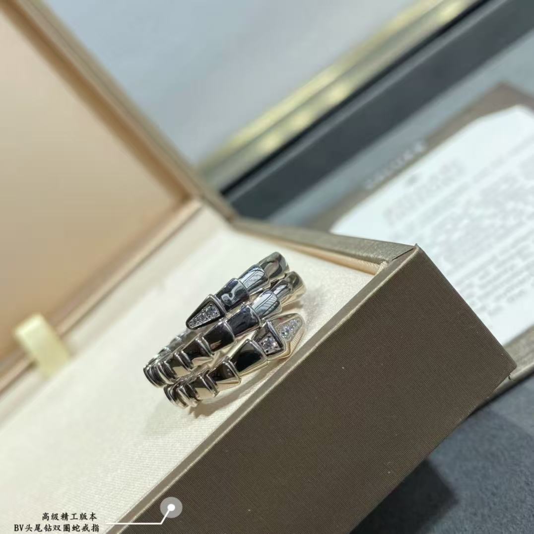 BVLGARI SERPENTS DOUBLE ROW DIAMOND RING