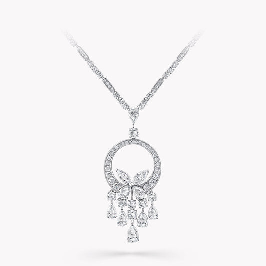 GRAFF BUTTERFLY CHANDELIER CLASSIC SILVER DIAMOND NECKLACE