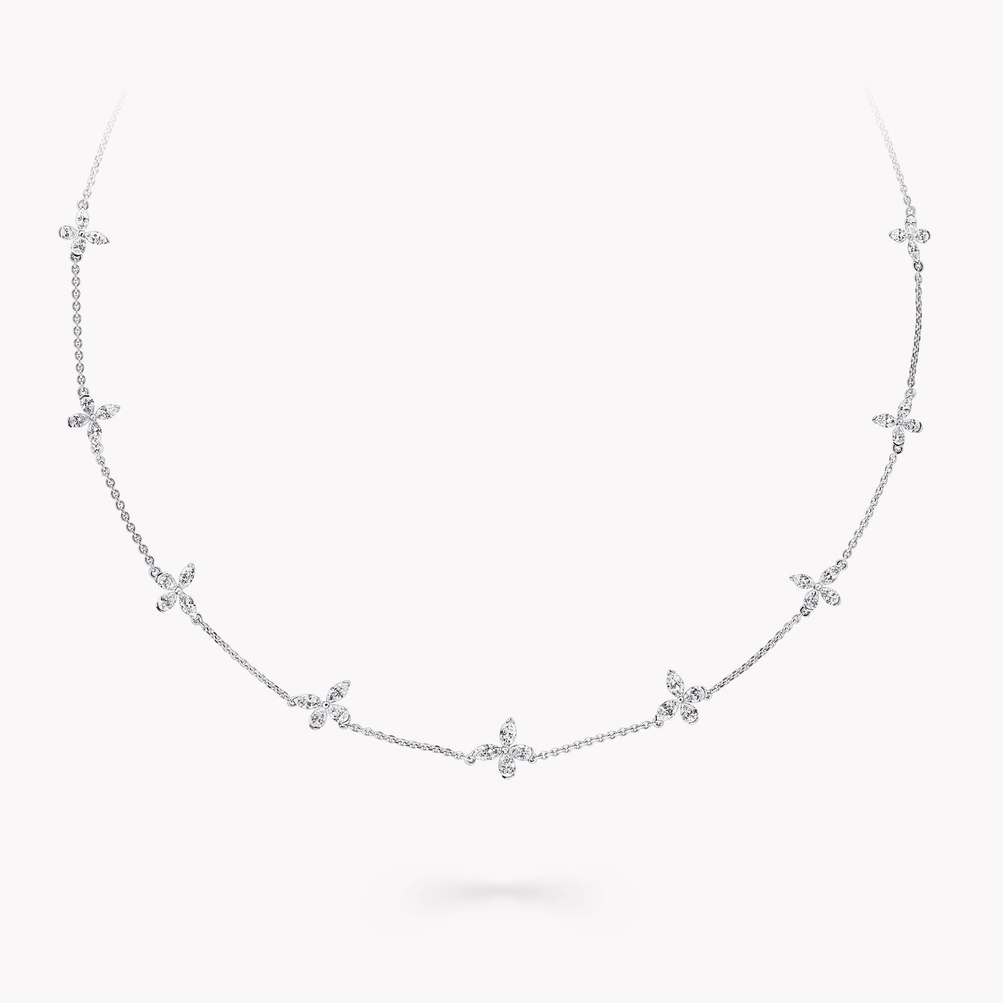GRAFF CLASSIC BUTTERFLY PETITE DIAMOND SILVER NECKLACE