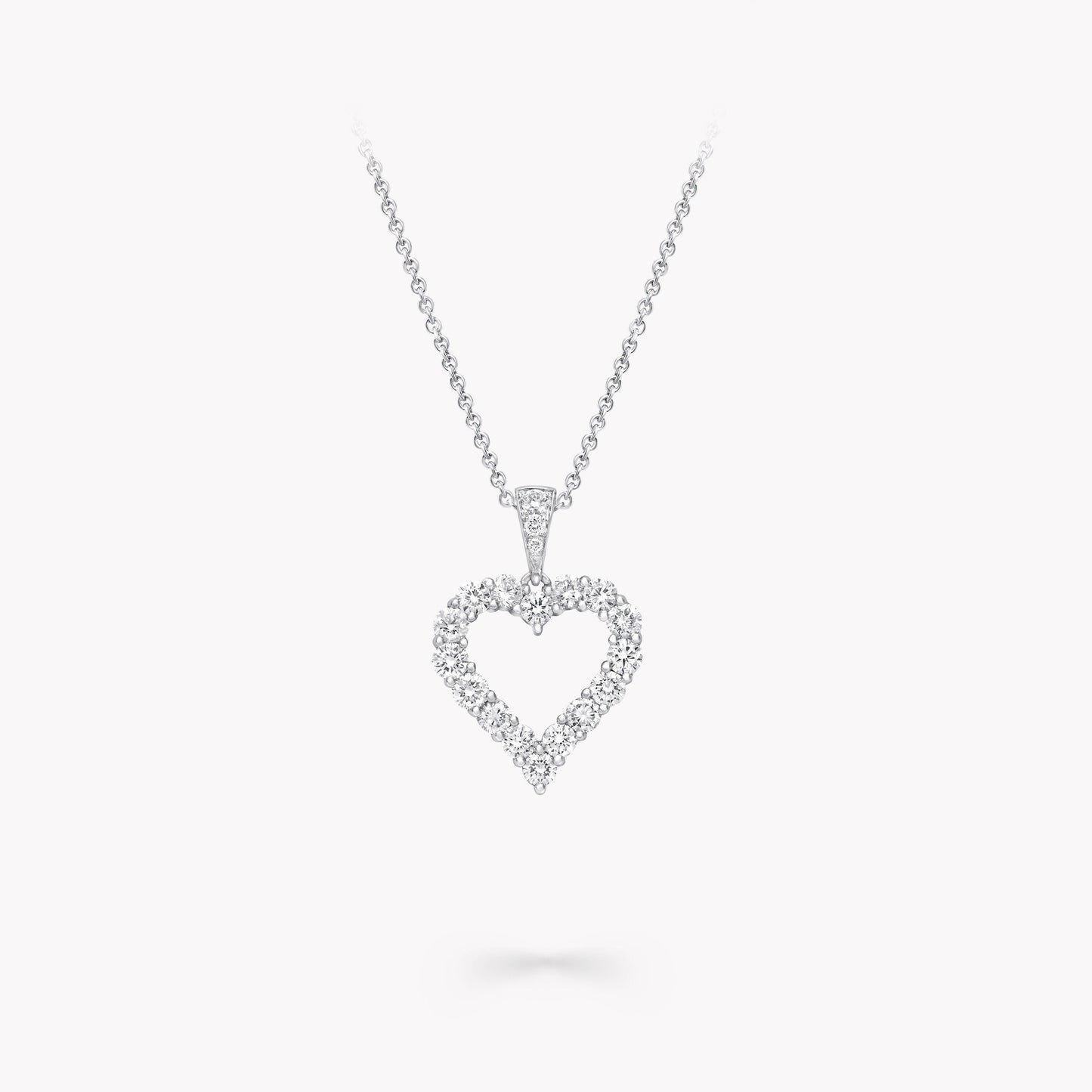 GRAFF HEART SILHOUETTE SILVER DIAMOND NECKLACE
