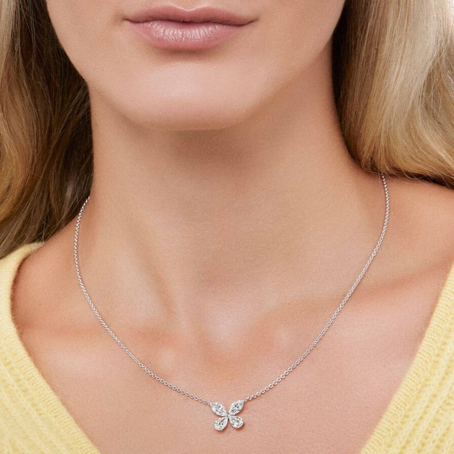 GRAFF CLASSIC BUTTERFLY SILVER DIAMOND NECKLACE