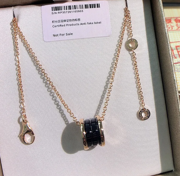 BVLGARI ZERO 1 DIAMOND CERAMIC NECKLACE