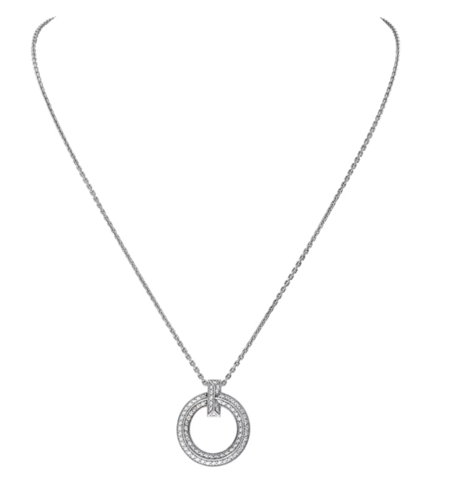 TIFFANY T1 CIRCLE DIAMOND PAVED MEDIUM NECKLACE