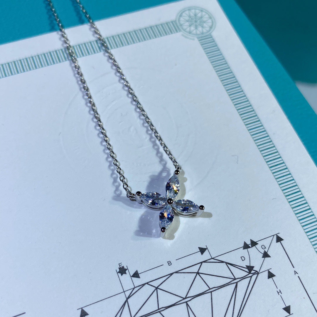 TIFFANY PLATINUM AND DIAMOND VICTORIA PENDANT NECKLACE