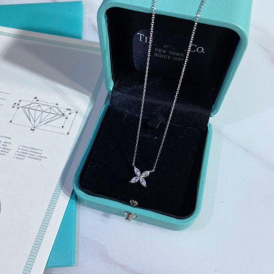 TIFFANY PLATINUM AND DIAMOND VICTORIA PENDANT NECKLACE