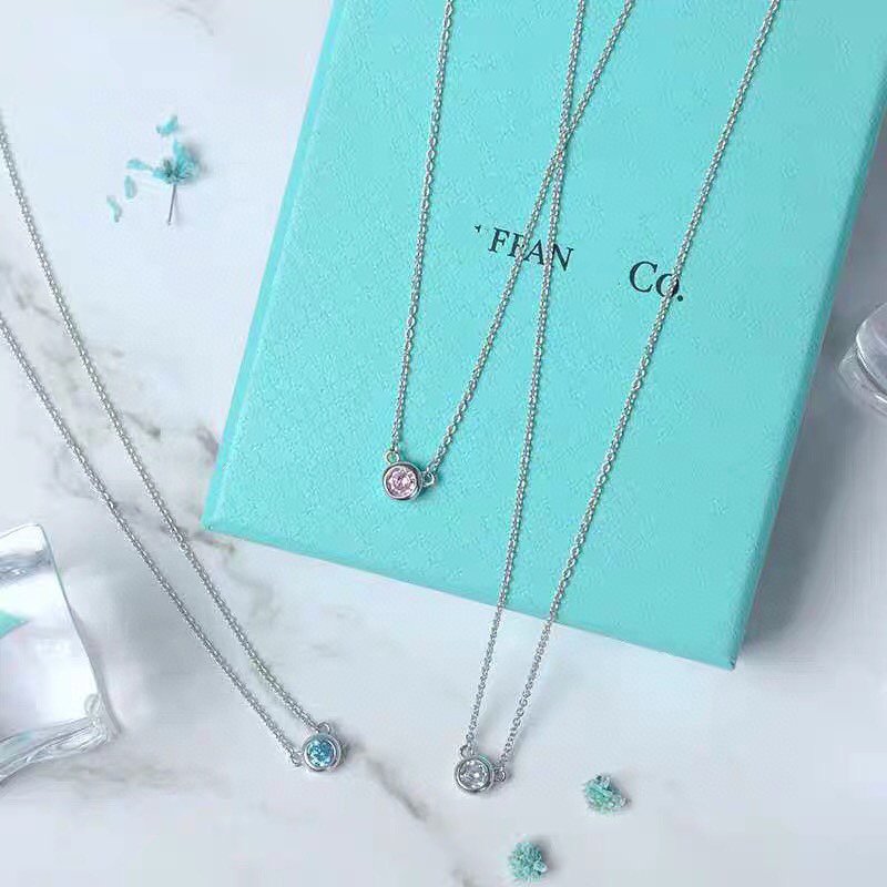 TIFFANY ELSA PERETTI SERIES SINGLE DIAMOND SIMPLE NECKLACE