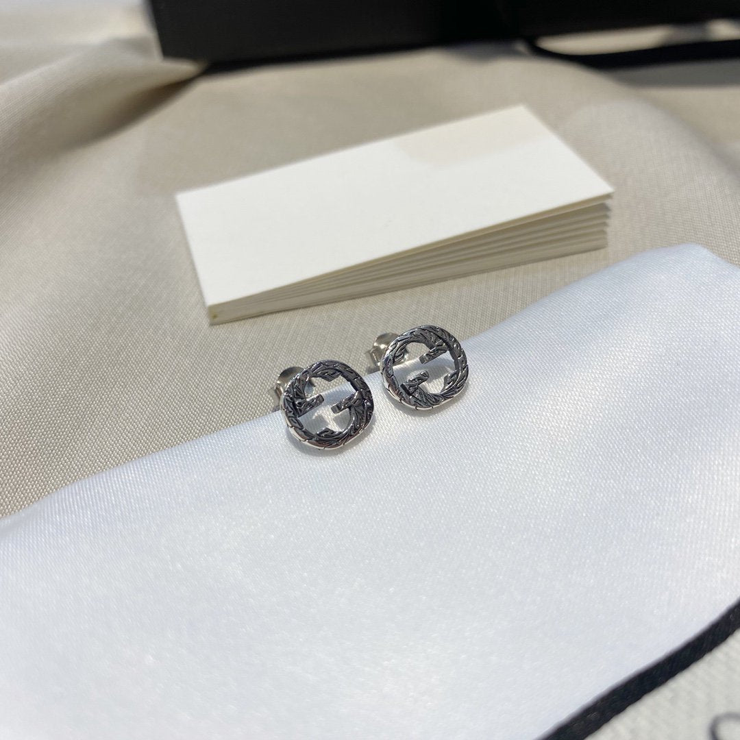 GUCCI INTERLOCKING G EARRINGS SILVER