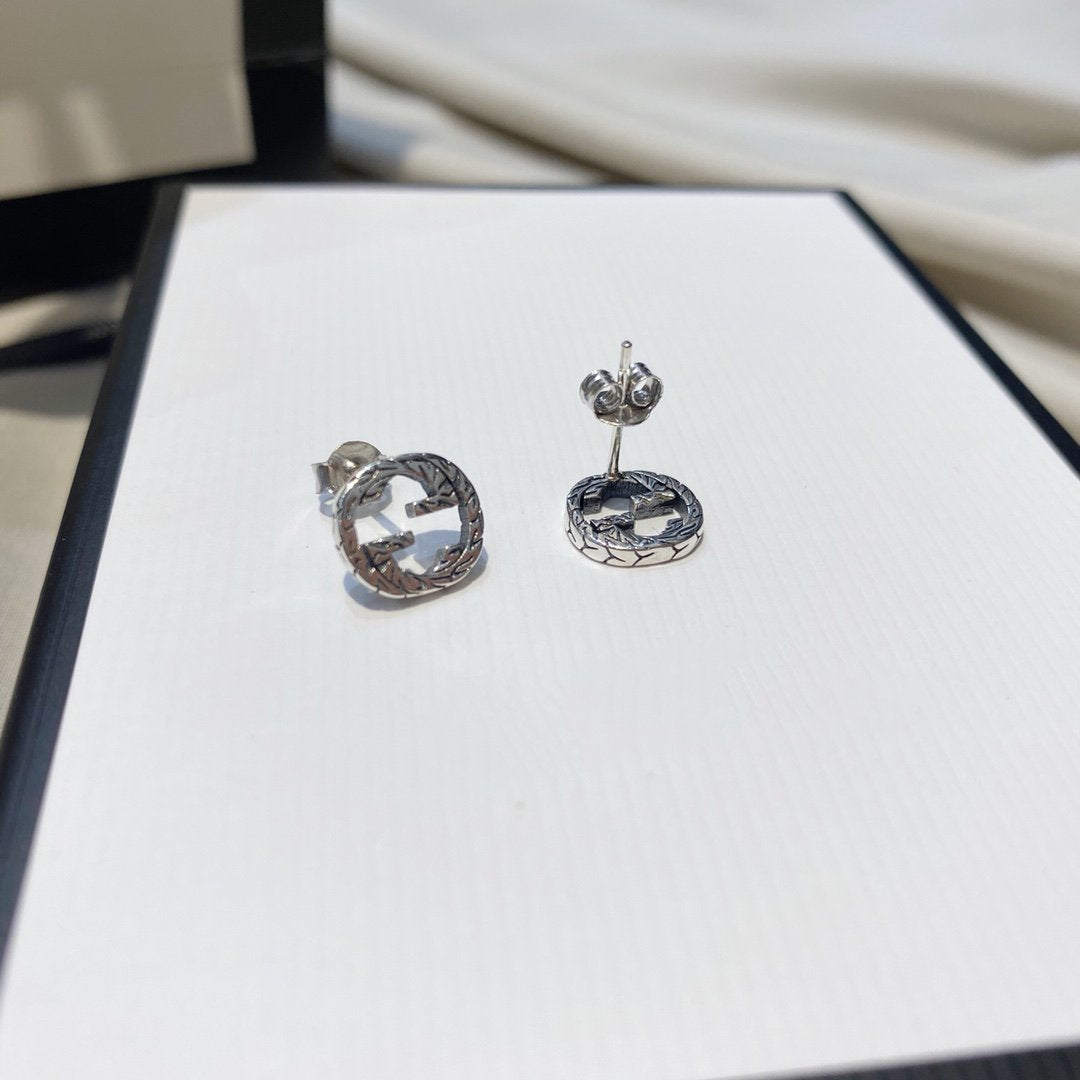 GUCCI INTERLOCKING G EARRINGS SILVER