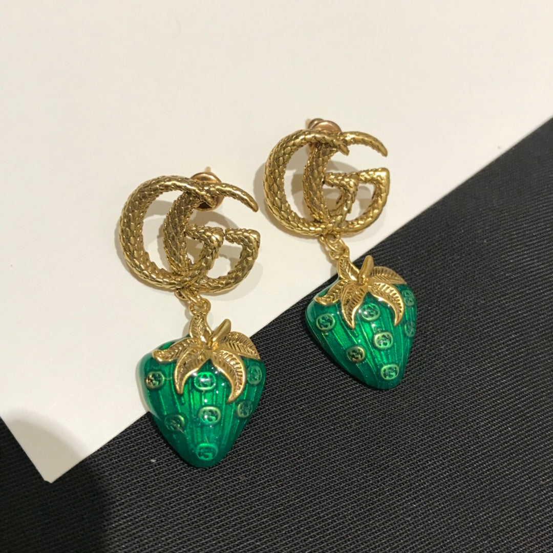 GUCCI GG STRAWBERRY EARRINGS