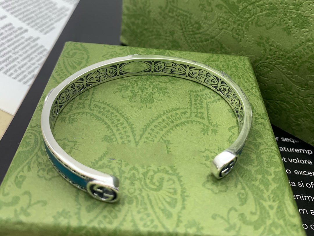 GUCCI GG TURQUOISE ENAMEL BRACELET