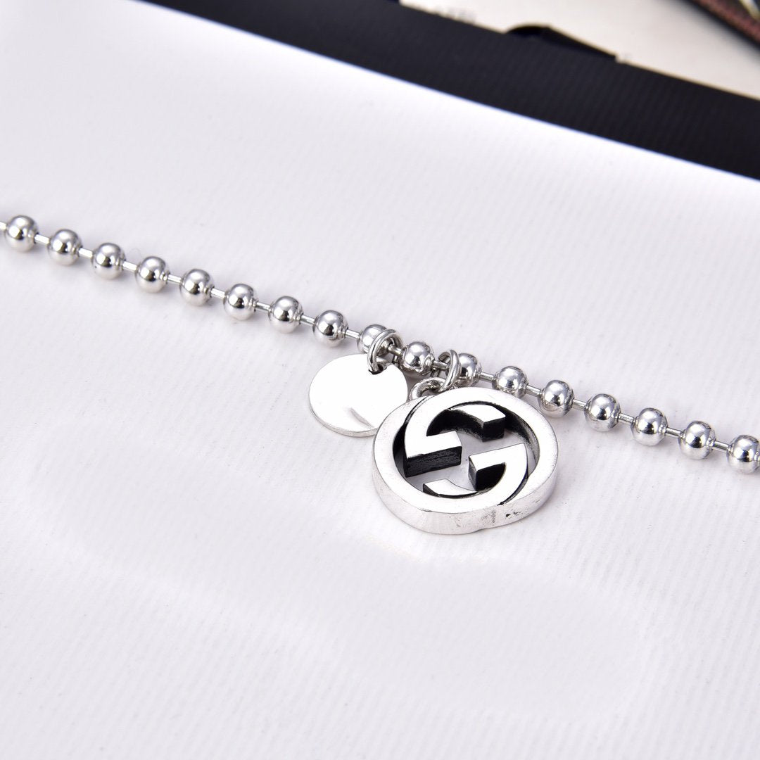 GUCCI GG BOULE PLATED SILVER CHARM BRACELET
