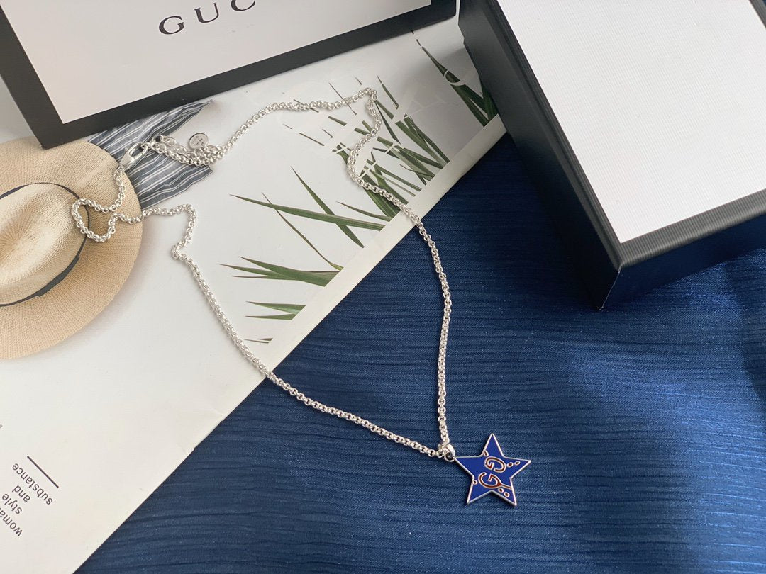 GUCCI GHOST GG STAR PENDANT IN MIDNIGHT BLUE