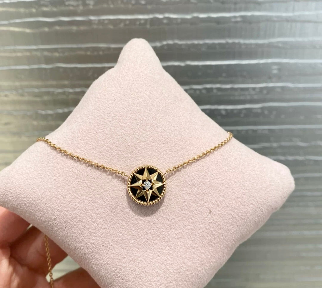 DIOR CD NATURAL BLACK ONYX COMPASS NECKLACE VICTOIRE