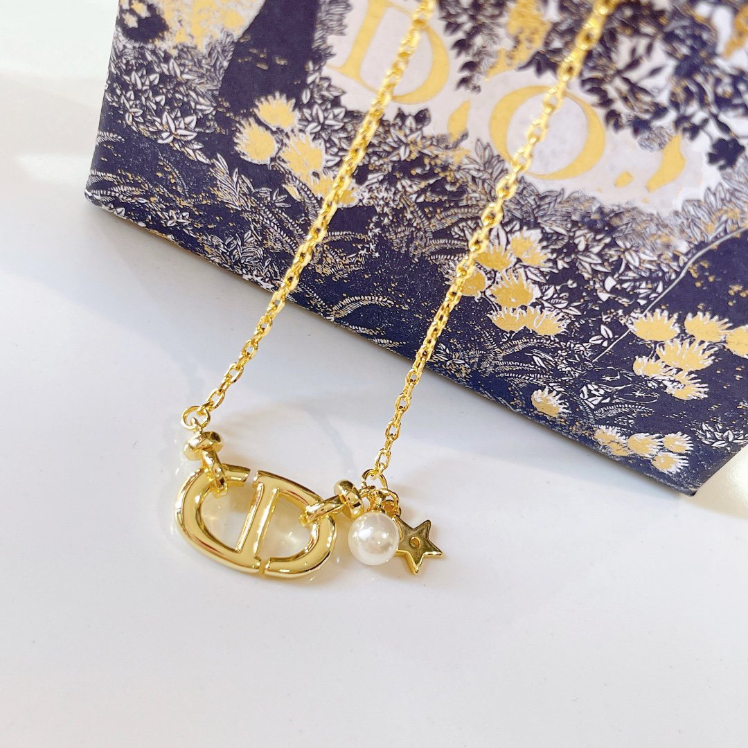DIOR CD NAVY NECKLACE