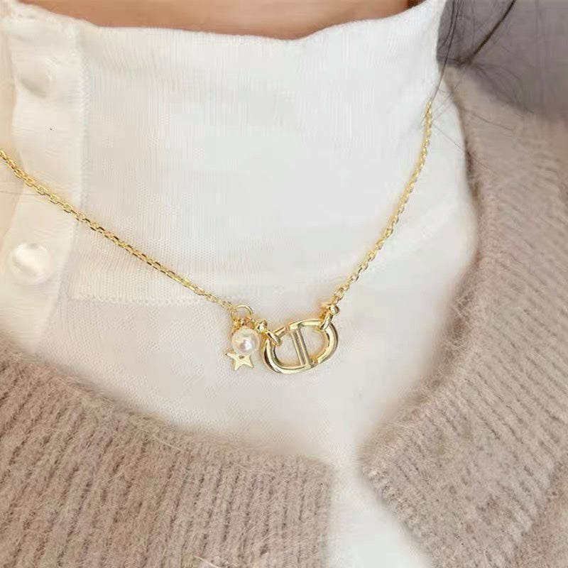 DIOR CD NAVY NECKLACE