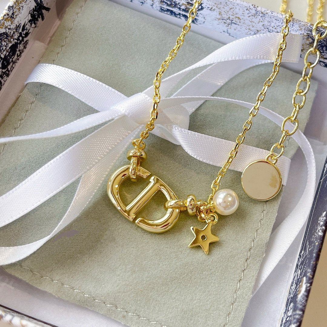 DIOR CD NAVY NECKLACE
