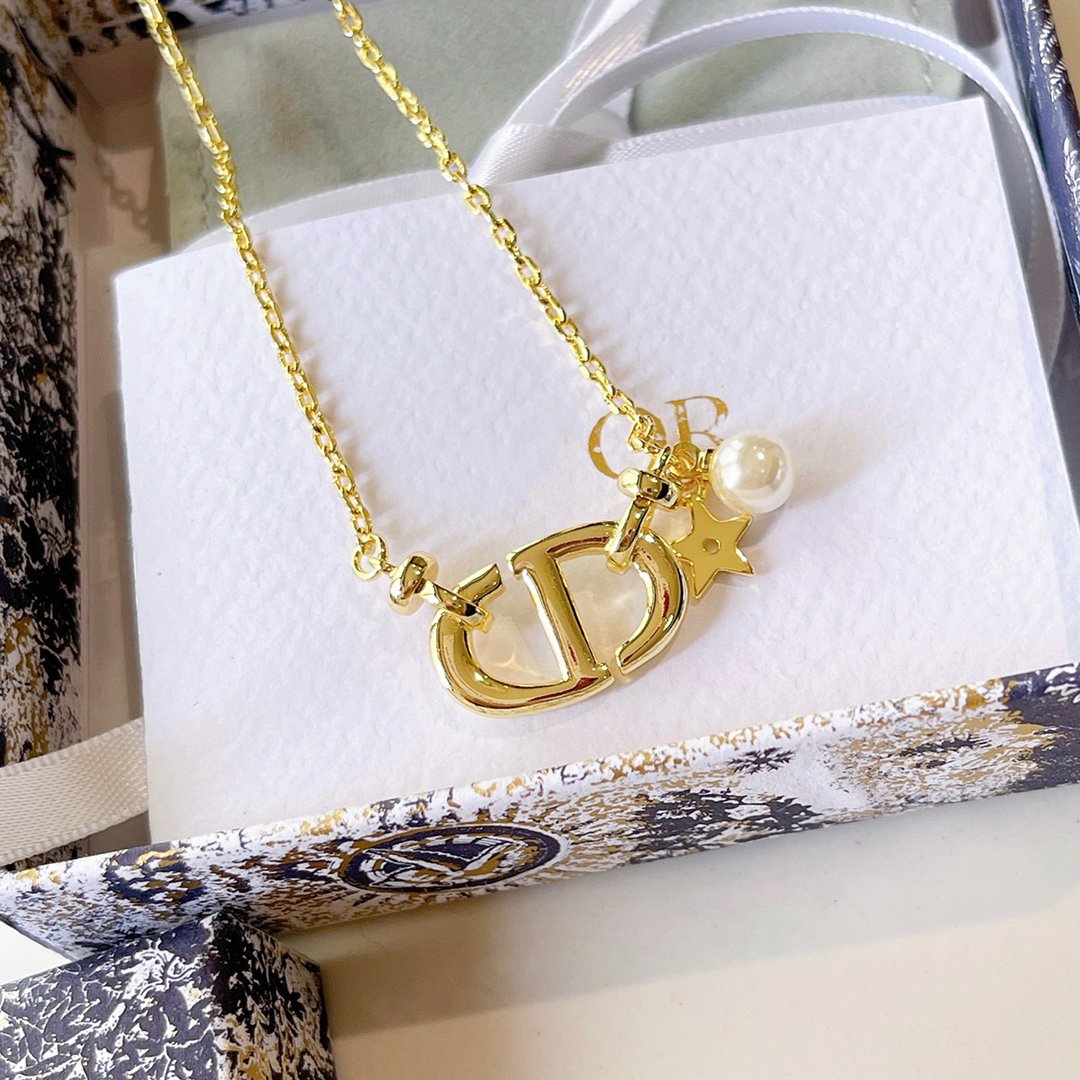 DIOR CD NAVY NECKLACE