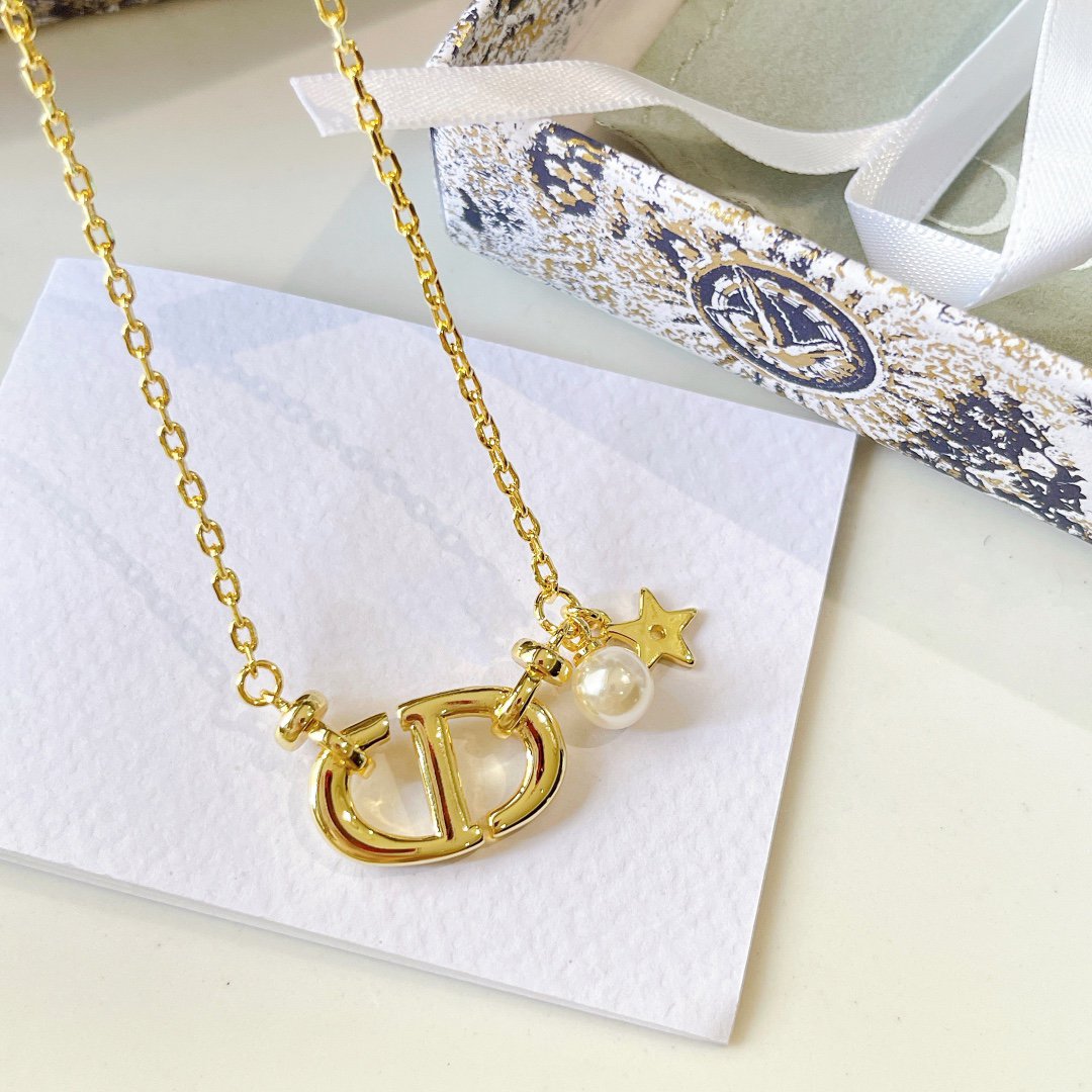 DIOR CD NAVY NECKLACE