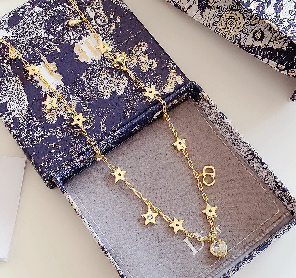 DIOR CD STAR LOVE NECKLACE WITH THE SAME MATERIAL
