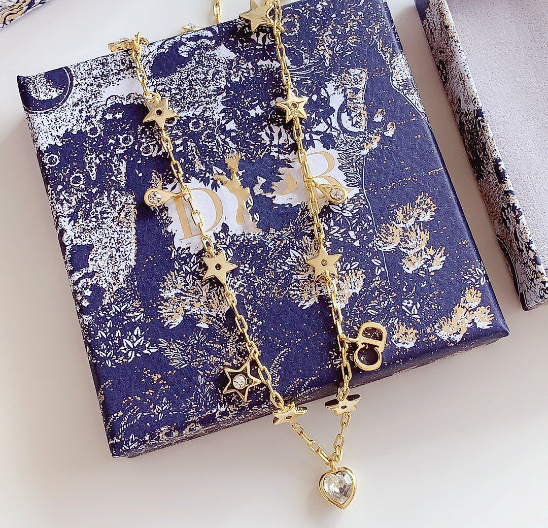 DIOR CD STAR LOVE NECKLACE WITH THE SAME MATERIAL