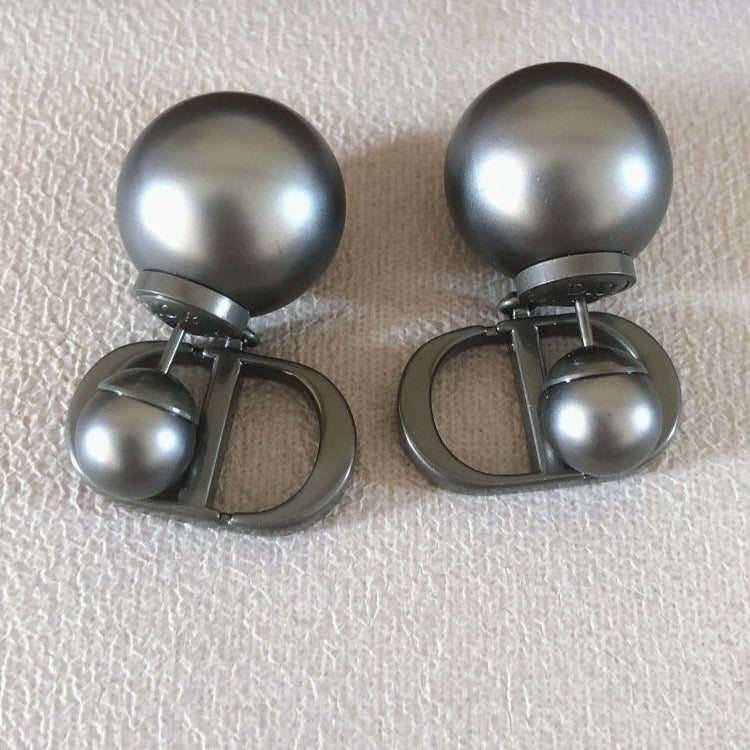 DIOR WOMEN'S DESIGNER BLACK CD EARRINGS