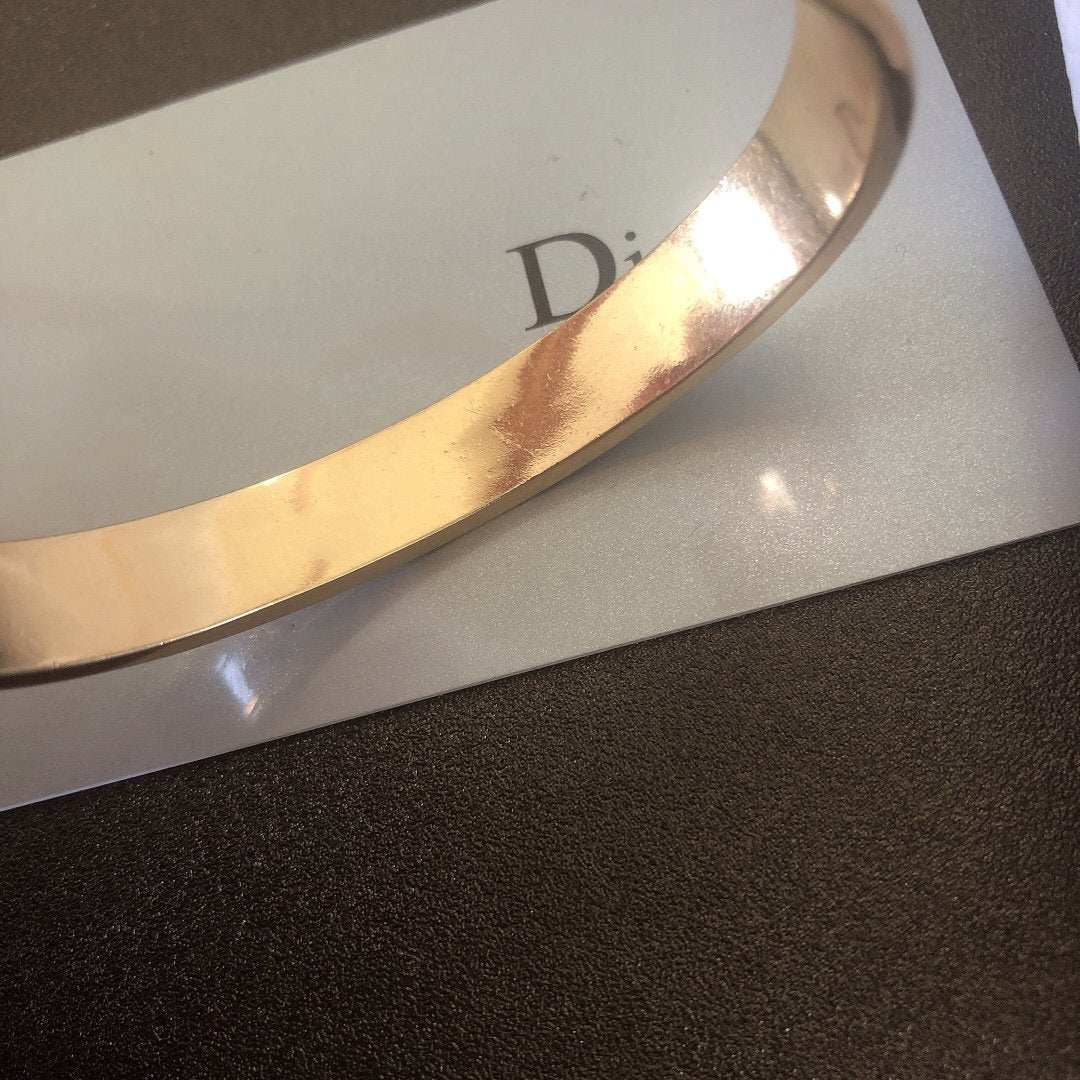 DIOR CODE BANGLE GOLD-FINISH METAL AND LACQUER WOMEN