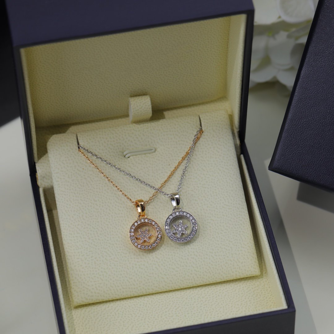 CHOPARD HAPPY HEART PEDANT DIAMOND SILVER NECKLACE
