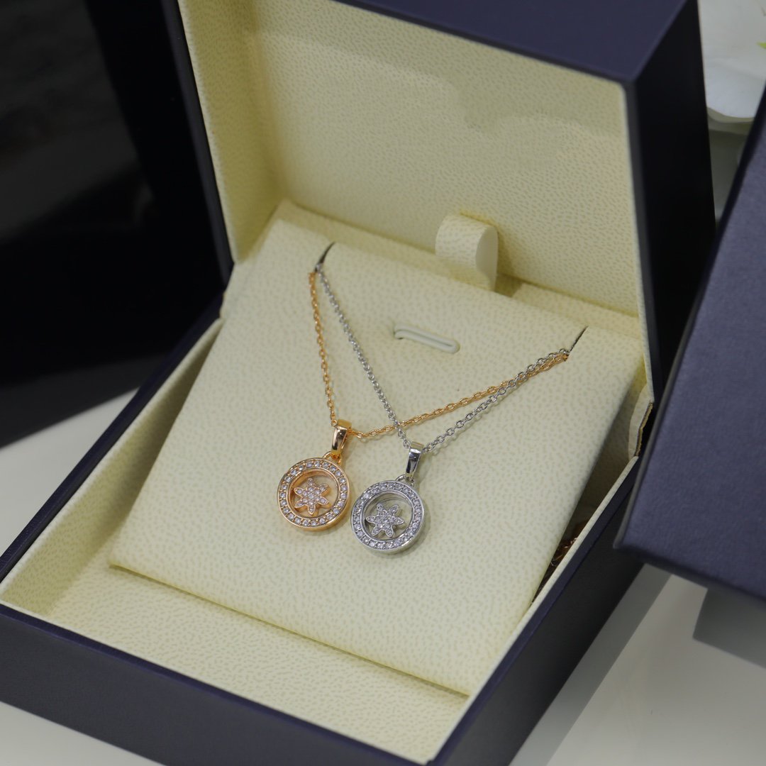 CHOPARD HAPPY HEART PEDANT DIAMOND PINK GOLD NECKLACE