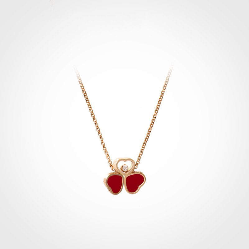 CHOPARD HAPPY WING CARNELIAN NECKLACE 1 DIAMOND
