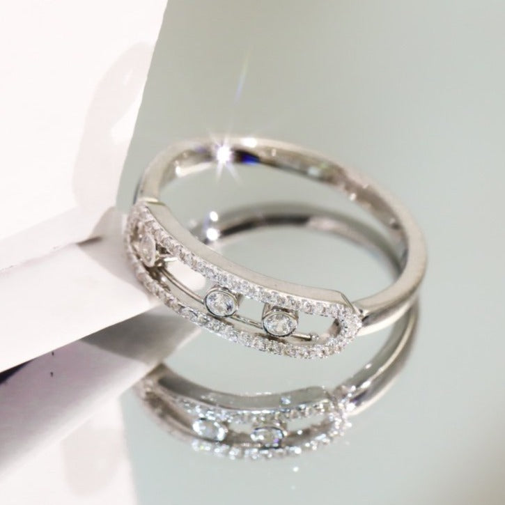 MESSIKA BABY MOVE PAVED SILVER DIAMOND RING