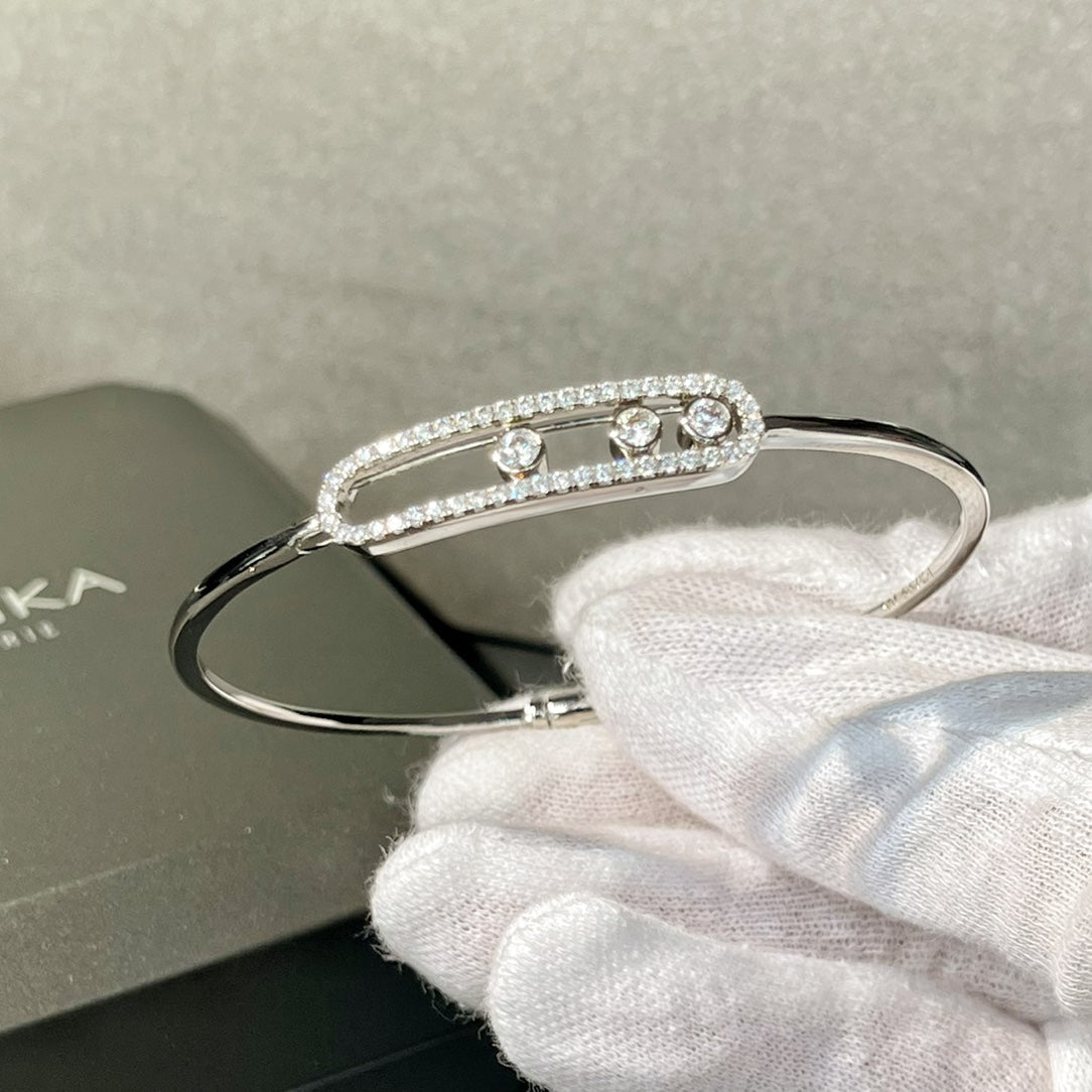 MESSIKA MOVE UNO PAVED FLEX BANGLE DIAMOND BRACELET
