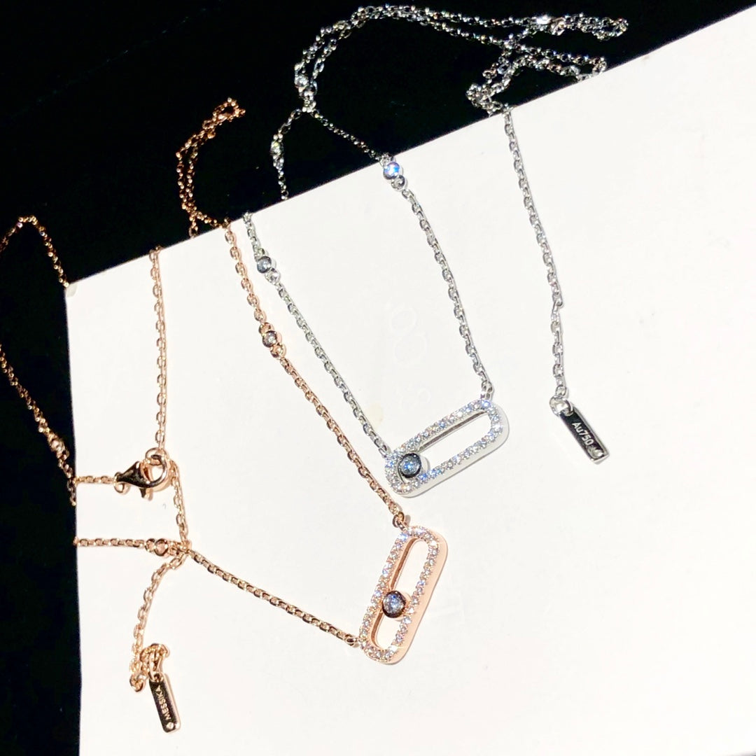 MESSIKA MOVE UNO PAVED SILVER DIAMOND NECKLACE