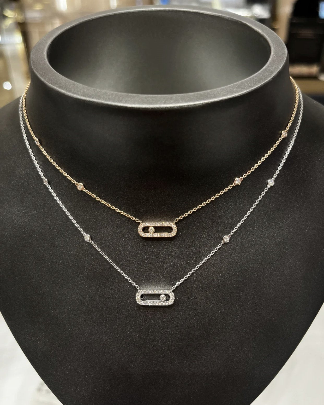 MESSIKA MOVE UNO PAVED SILVER DIAMOND NECKLACE