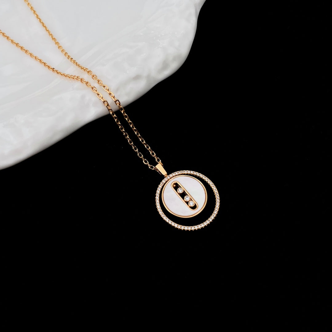 MESSIKA LUCKY MOVE MM NACRE BLANCHE DIAMOND NECKLACE
