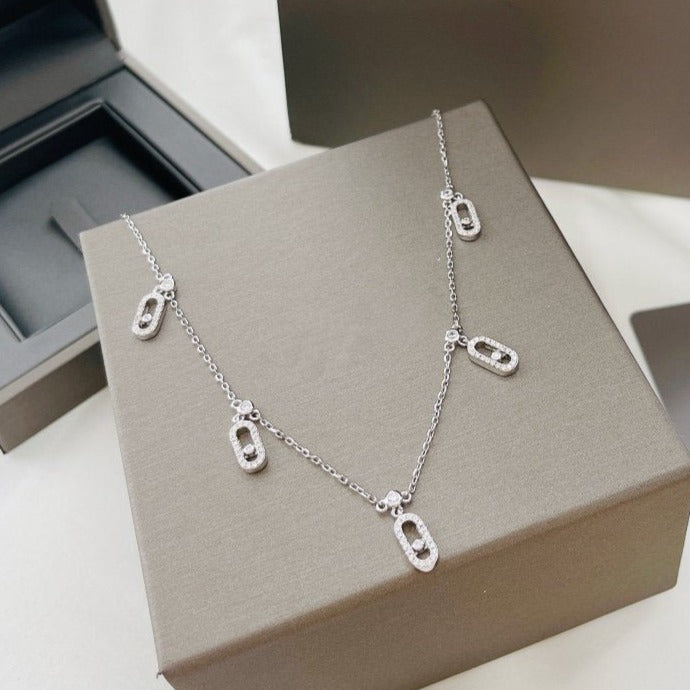 MESSIKA CHOKER MOVE UNO PAMPILLE PAVED SILVER DIAMOND NECKLACE