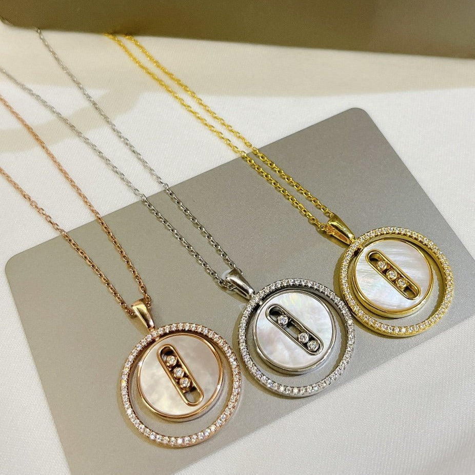 MESSIKA LUCKY MOVE MM NACRE BLANCHE DIAMOND NECKLACE