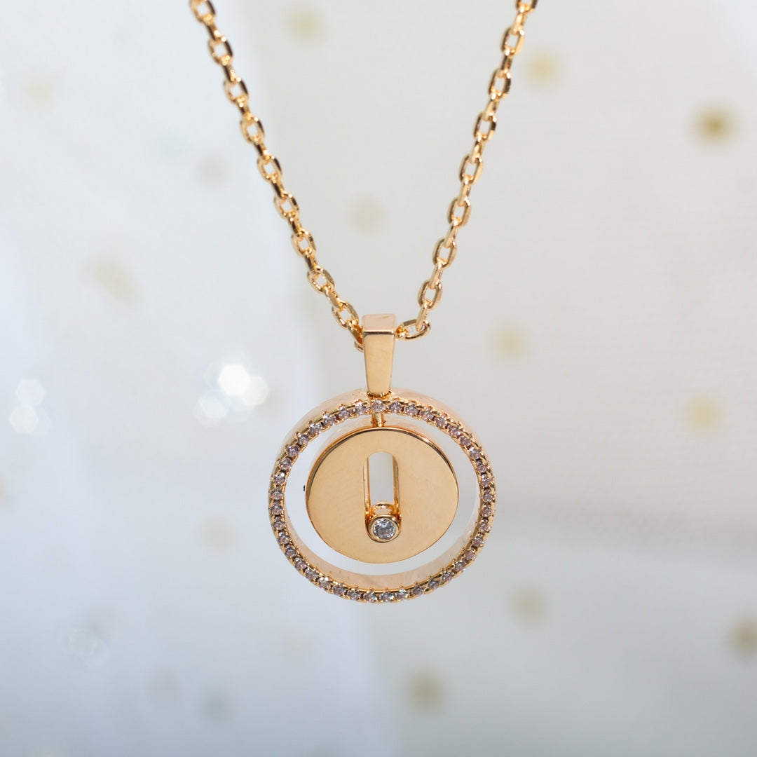 MESSIKA LUCKY MOVE PM NECKLACE PINK GOLD DIAMOND
