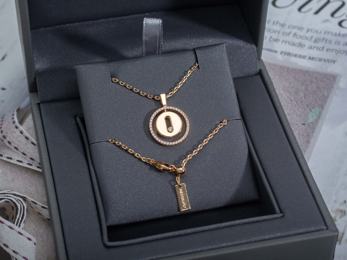 MESSIKA LUCKY MOVE PM NECKLACE PINK GOLD DIAMOND