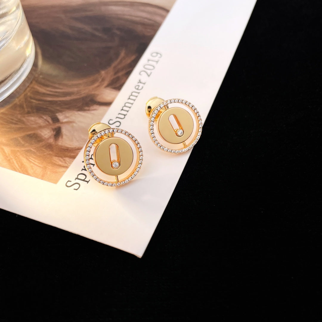 MESSIKA PUCES LUCKY MOVE DIAMOND EARRINGS