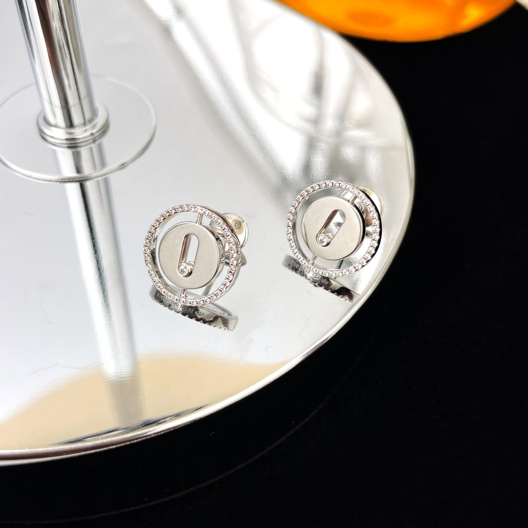 MESSIKA PUCES LUCKY MOVE DIAMOND EARRINGS
