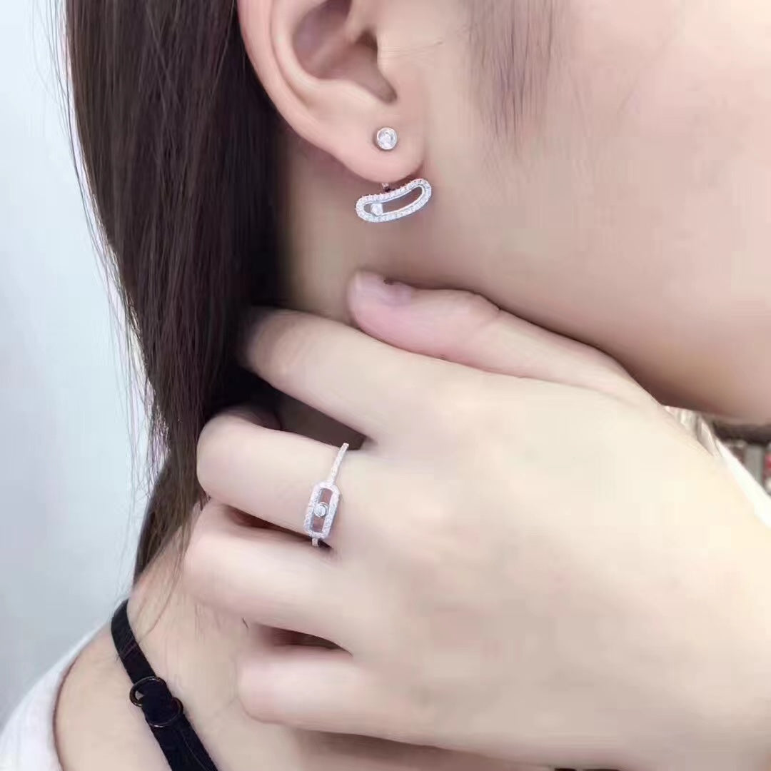 MESSIKA MOVE UNO SILVER DIAMOND EARRINGS