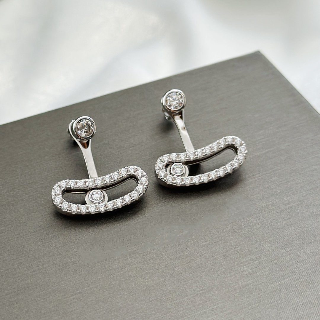 MESSIKA MOVE UNO SILVER DIAMOND EARRINGS