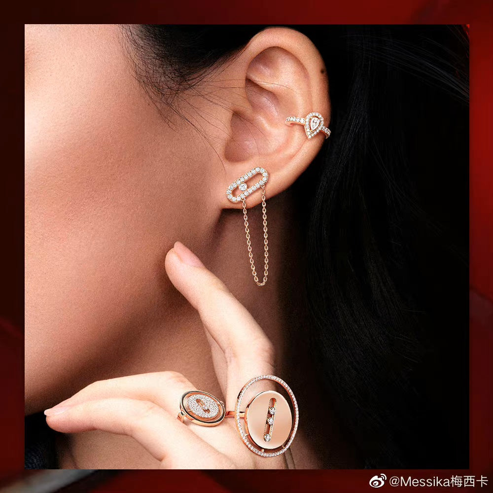 MESSIKA MOVE UNO CHAINE DIAMOND EARRINGS