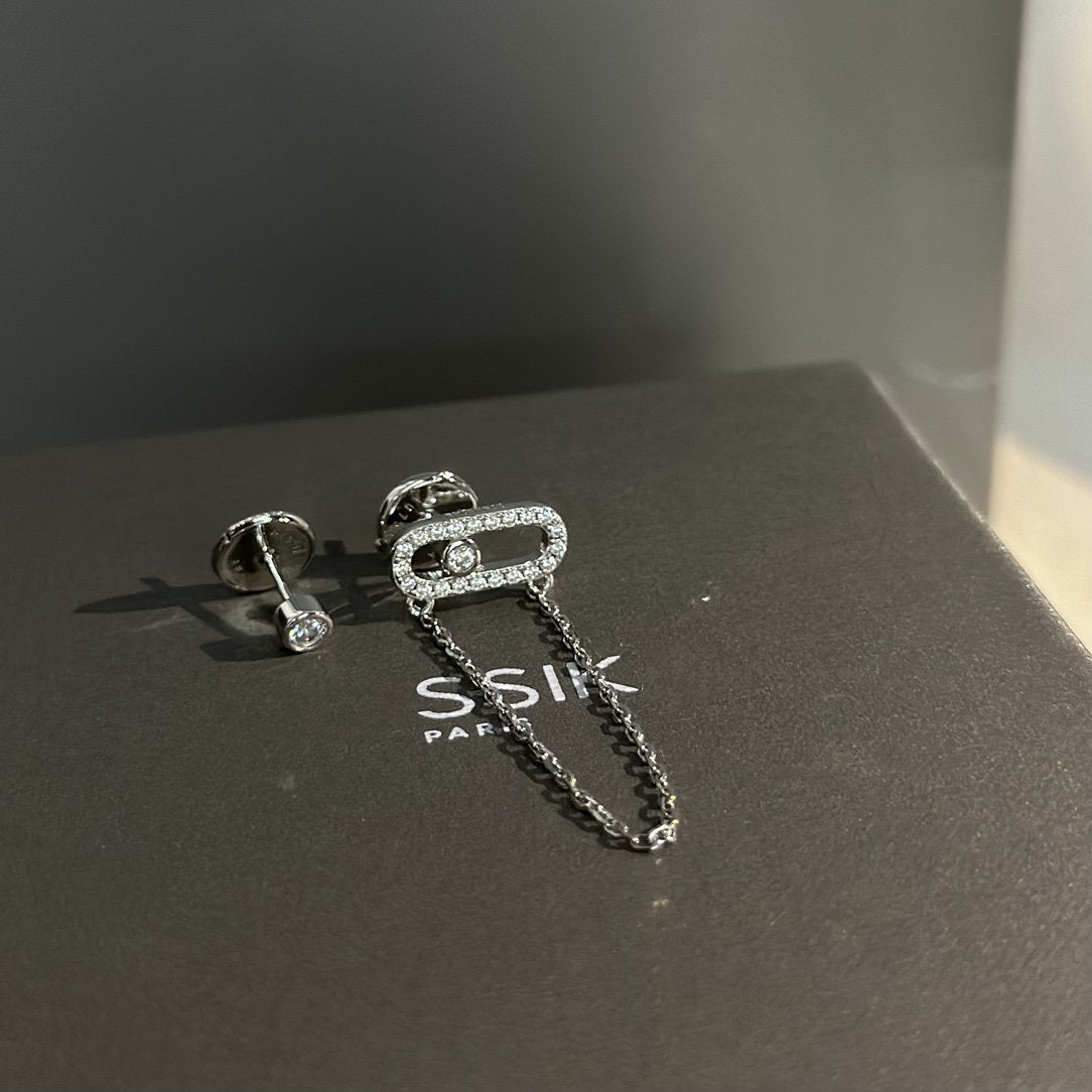 MESSIKA MOVE UNO CHAINE DIAMOND EARRINGS