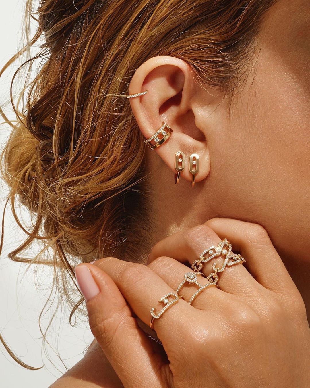 MESSIKA CREOLES MOVE UNO MINI 1 DIAMOND EARRINGS