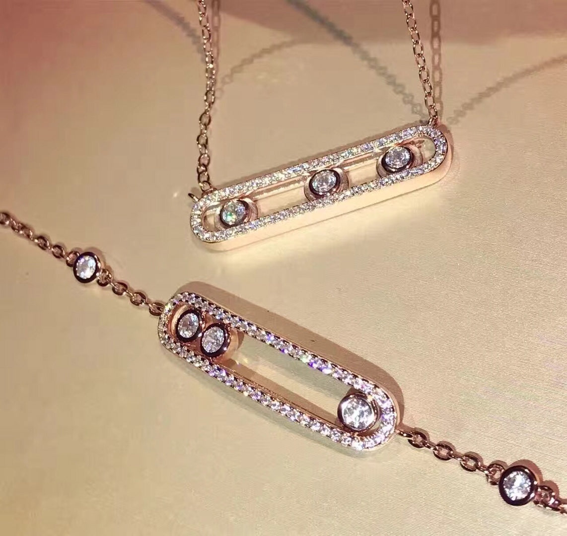 MESSIKA BABY MOVE PAVED PINK GOLD DIAMOND BRACELET