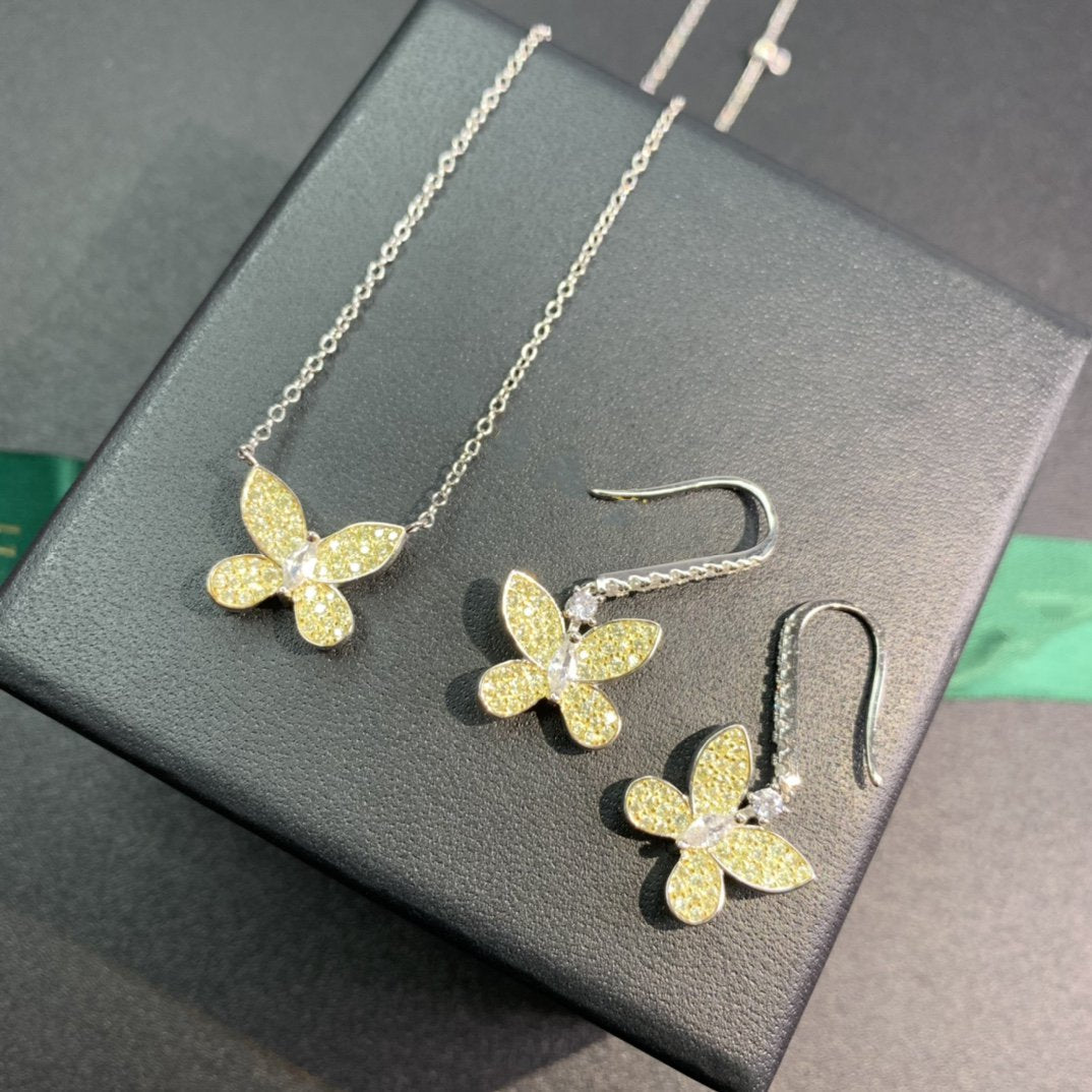 GRAFF BUTTERFLY YELLOW DIAMOND PAVED NECKLACE
