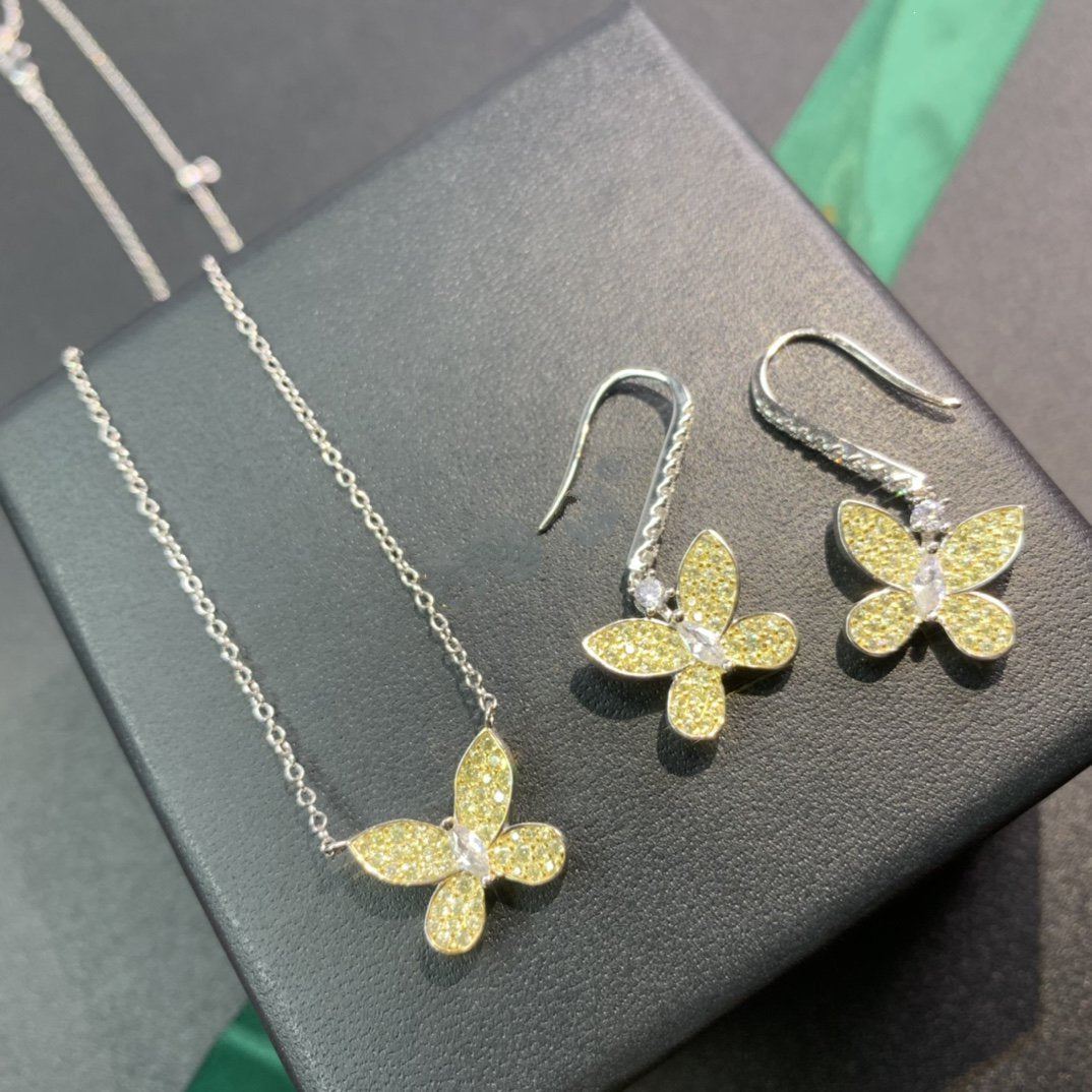 GRAFF BUTTERFLY YELLOW DIAMOND PAVED NECKLACE