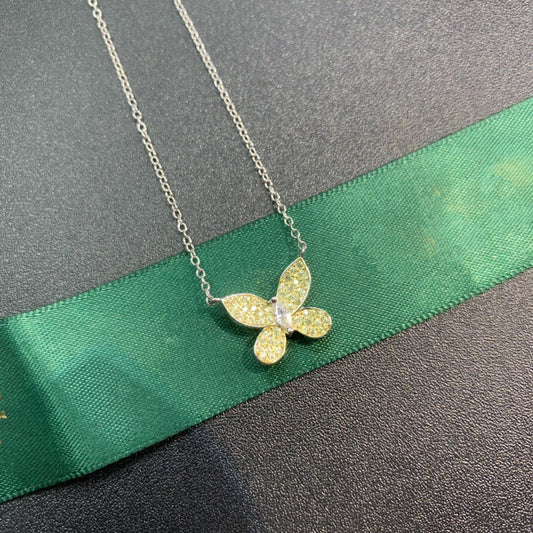 GRAFF BUTTERFLY YELLOW DIAMOND PAVED NECKLACE