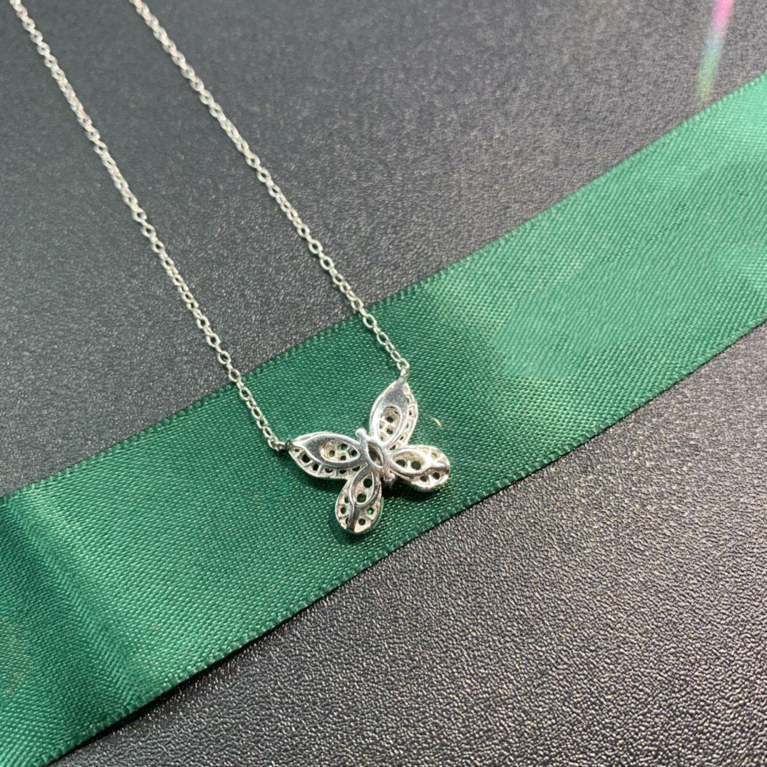 GRAFF BUTTERFLY GREEN DIAMOND PAVED NECKLACE